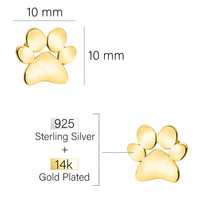 Pfote Ohrstecker in 925 Silber