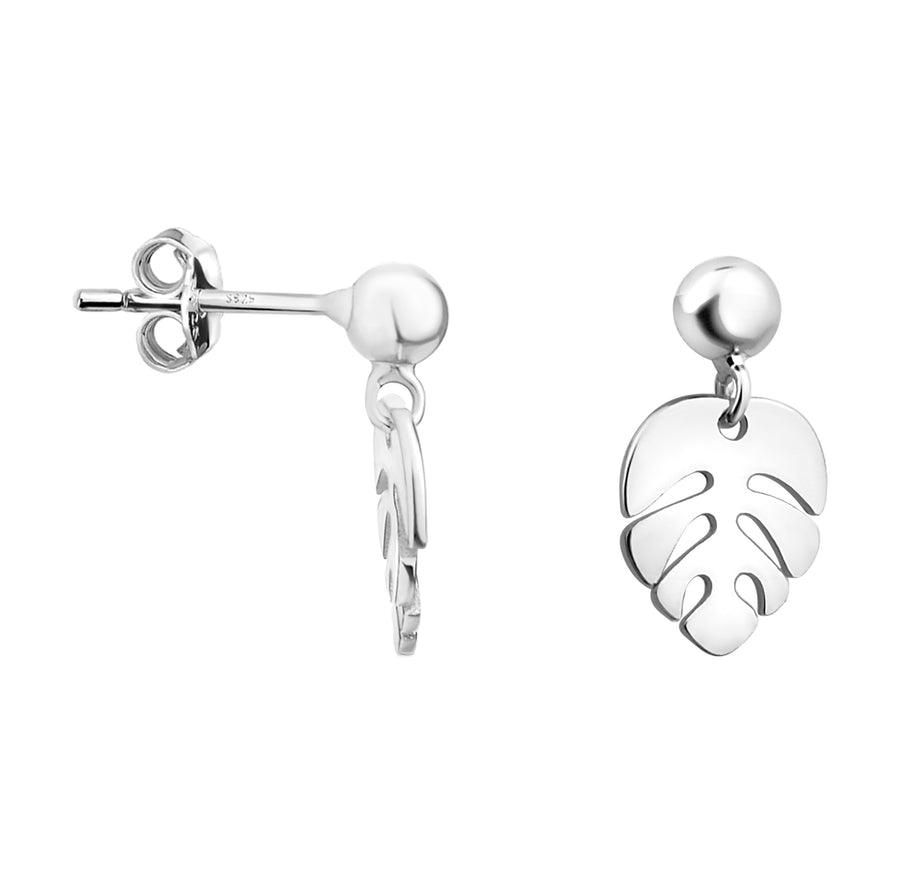 Blatt Ohrstecker in 925 Silber