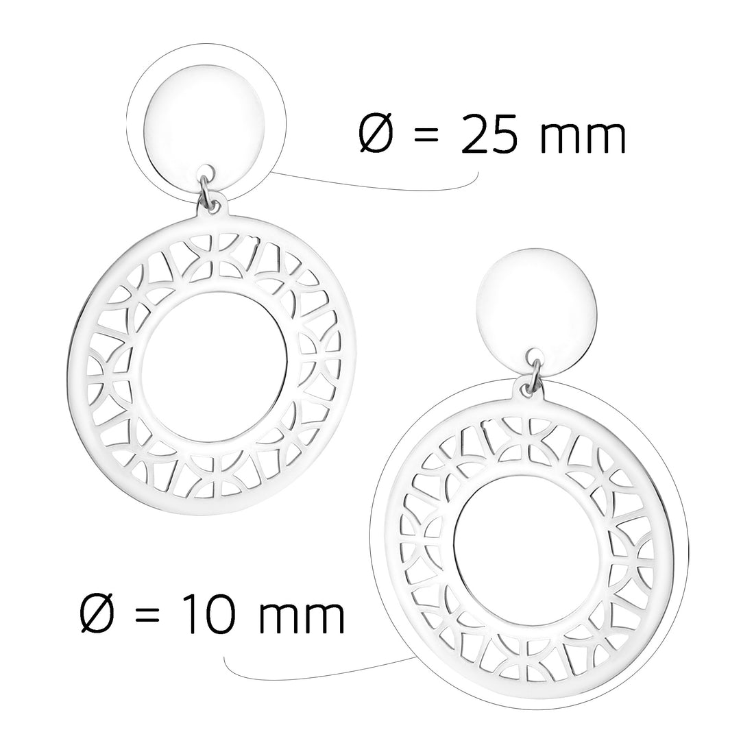 Ornament Ohrstecker in 925 Silber