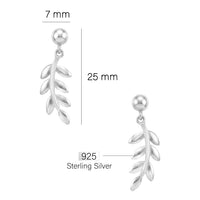 Blatt Ohrstecker in 925 Silber