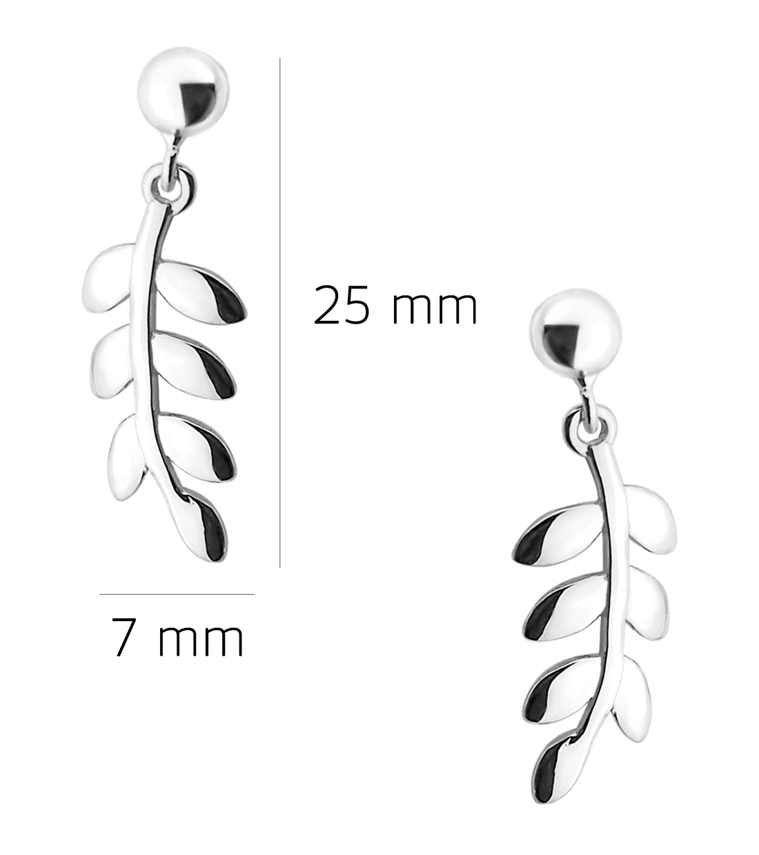 Blatt Ohrstecker in 925 Silber
