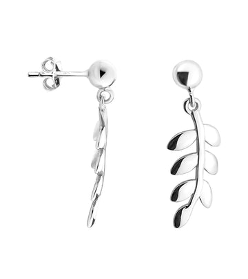 Blatt Ohrstecker in 925 Silber