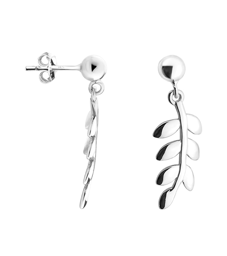 Blatt Ohrstecker in 925 Silber