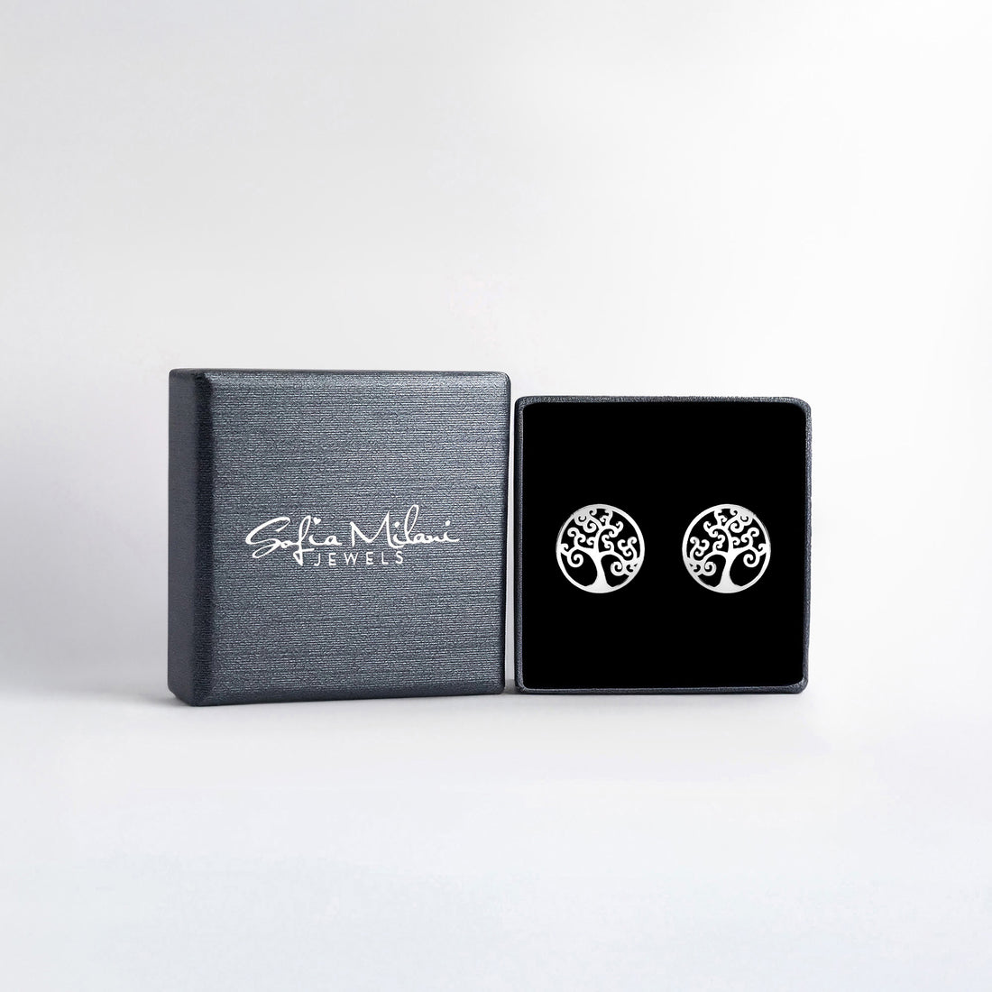 Lebensbaum Ohrstecker in 925 Silber
