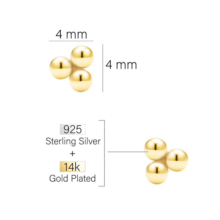 Kugel Ohrstecker in 925 Silber