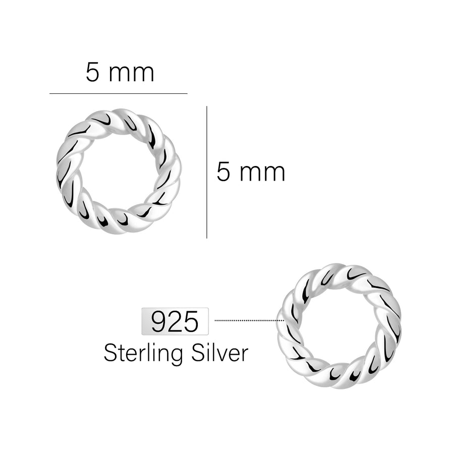 Gebogen Ohrstecker in 925 Silber