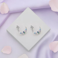 Mond Ohrstecker in 925 Silber