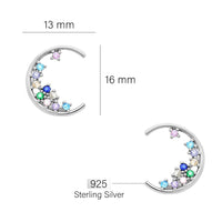 Mond Ohrstecker in 925 Silber