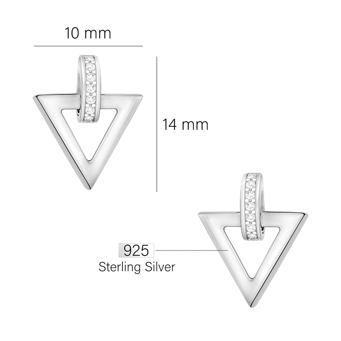 Dreieck Ohrstecker in 925 Silber