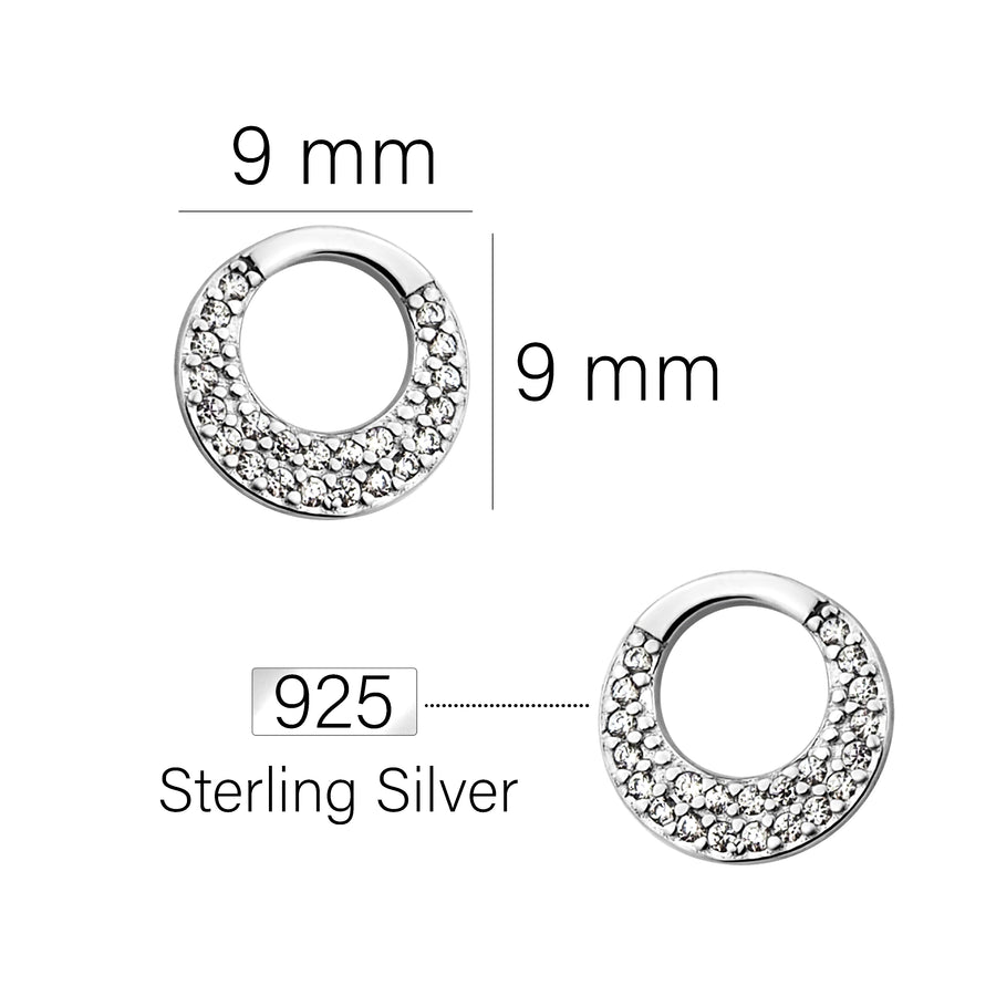 Kreis Ohrstecker in 925 Silber