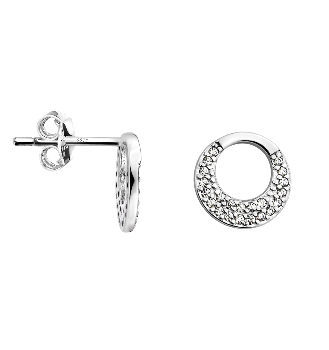 Kreis Ohrstecker in 925 Silber