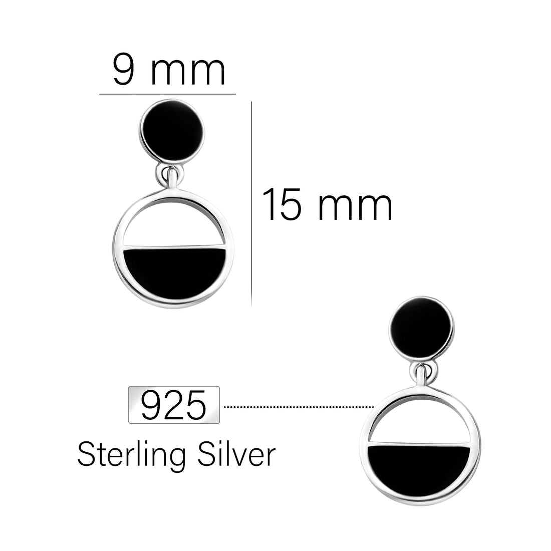 Kreis Ohrhänger in 925 Silber
