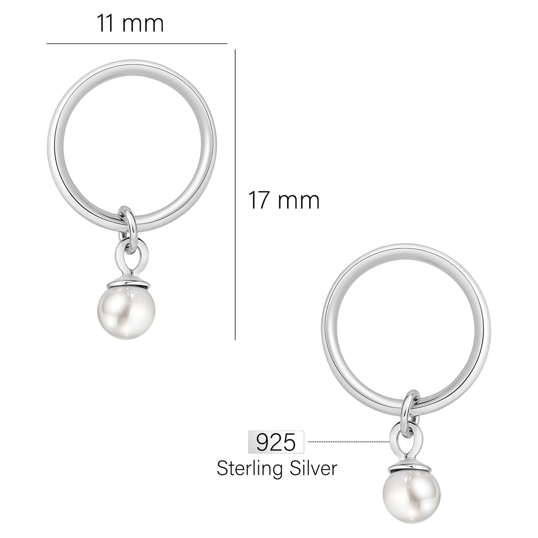 Perle Ohrstecker in 925 Silber