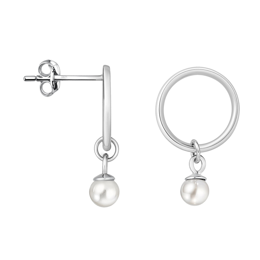 Perle Ohrstecker in 925 Silber