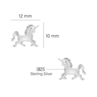 Einhorn Ohrstecker in 925 Silber