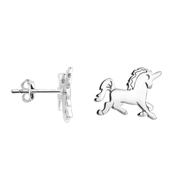 Einhorn Ohrstecker in 925 Silber