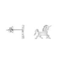 Einhorn Ohrstecker in 925 Silber