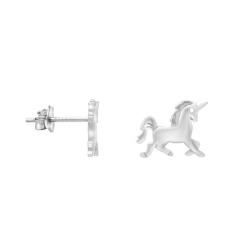 Einhorn Ohrstecker in 925 Silber