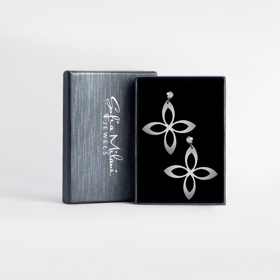 Blume Ohrstecker in 925 Silber