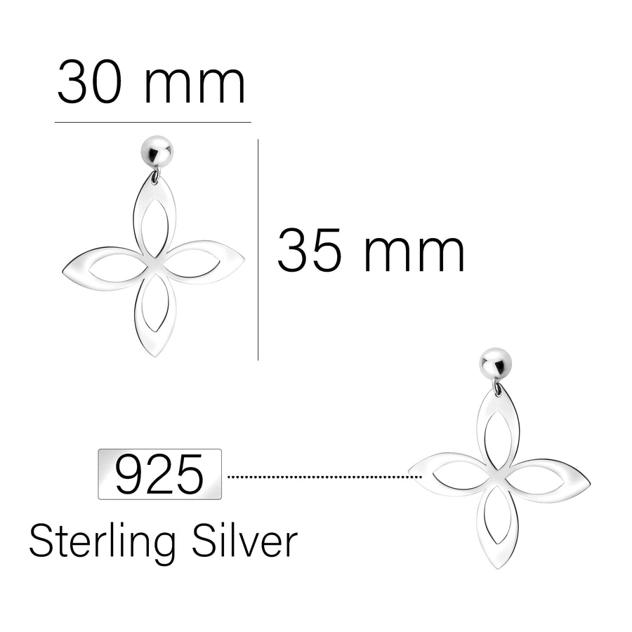 Blume Ohrstecker in 925 Silber