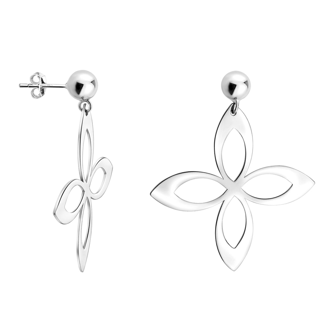 Blume Ohrstecker in 925 Silber