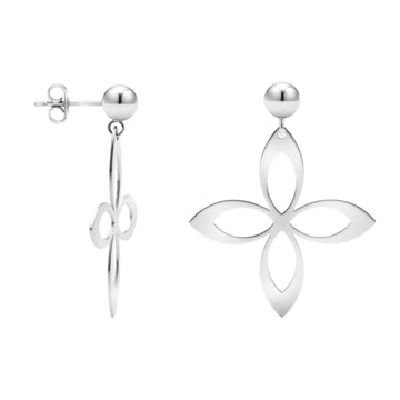 Blume Ohrstecker in 925 Silber