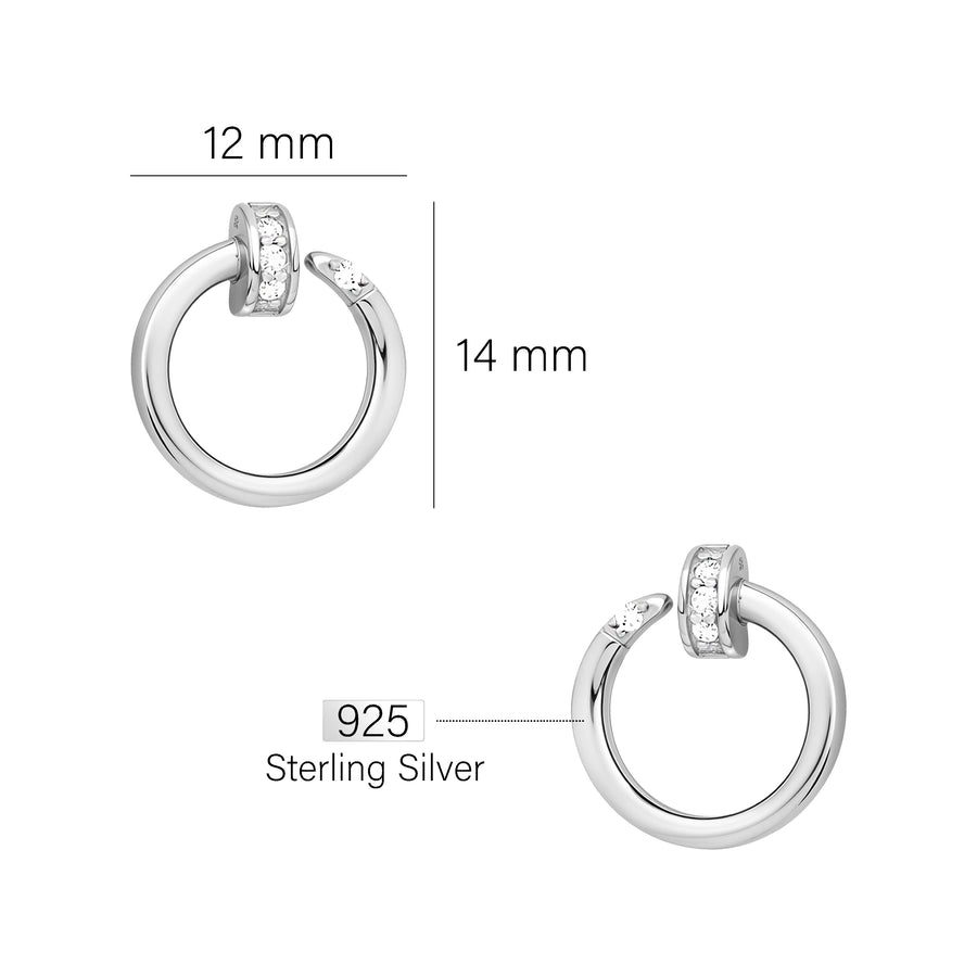 Kreis Ohrstecker in 925 Silber