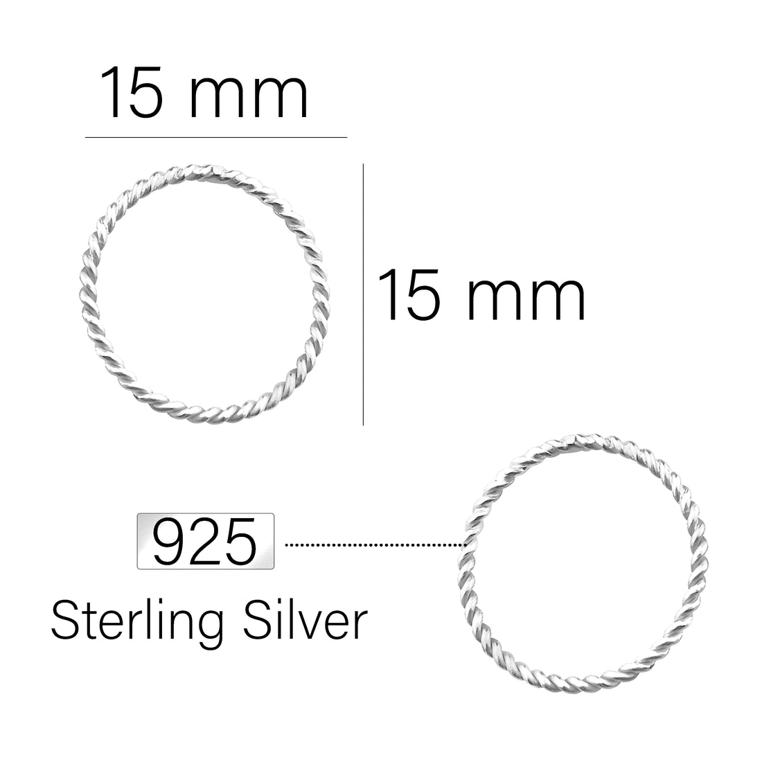 Kreis Ohrstecker in 925 Silber