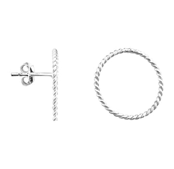Kreis Ohrstecker in 925 Silber