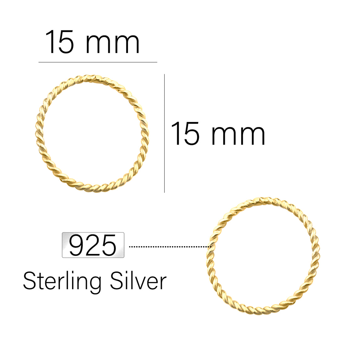 Kreis Ohrstecker in 925 Silber