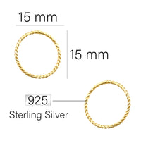 Kreis Ohrstecker in 925 Silber