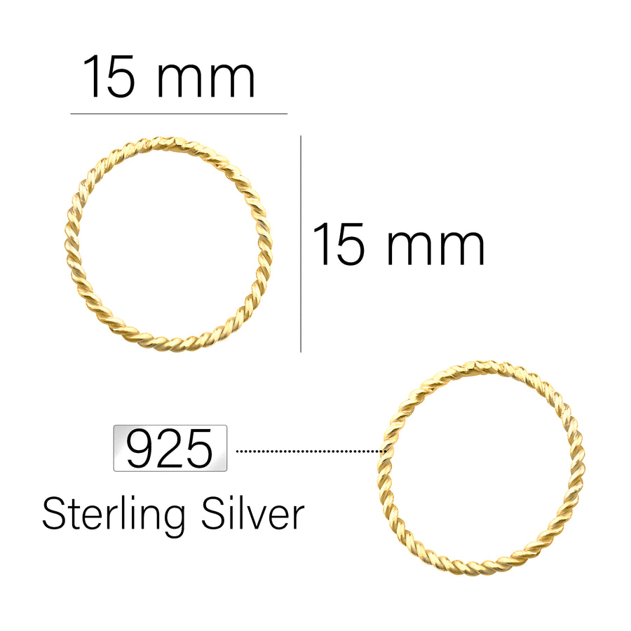 Kreis Ohrstecker in 925 Silber