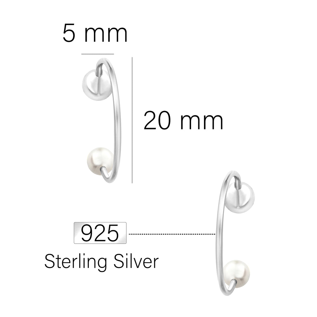 Kugel Ohrstecker in 925 Silber