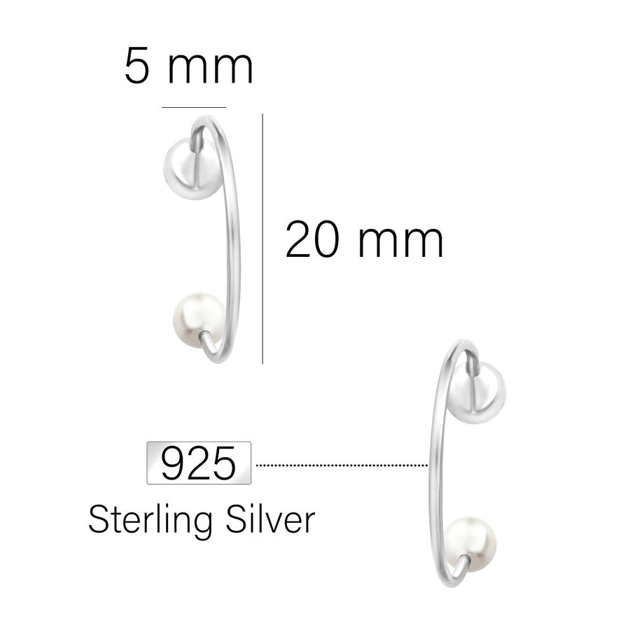 Kugel Ohrstecker in 925 Silber