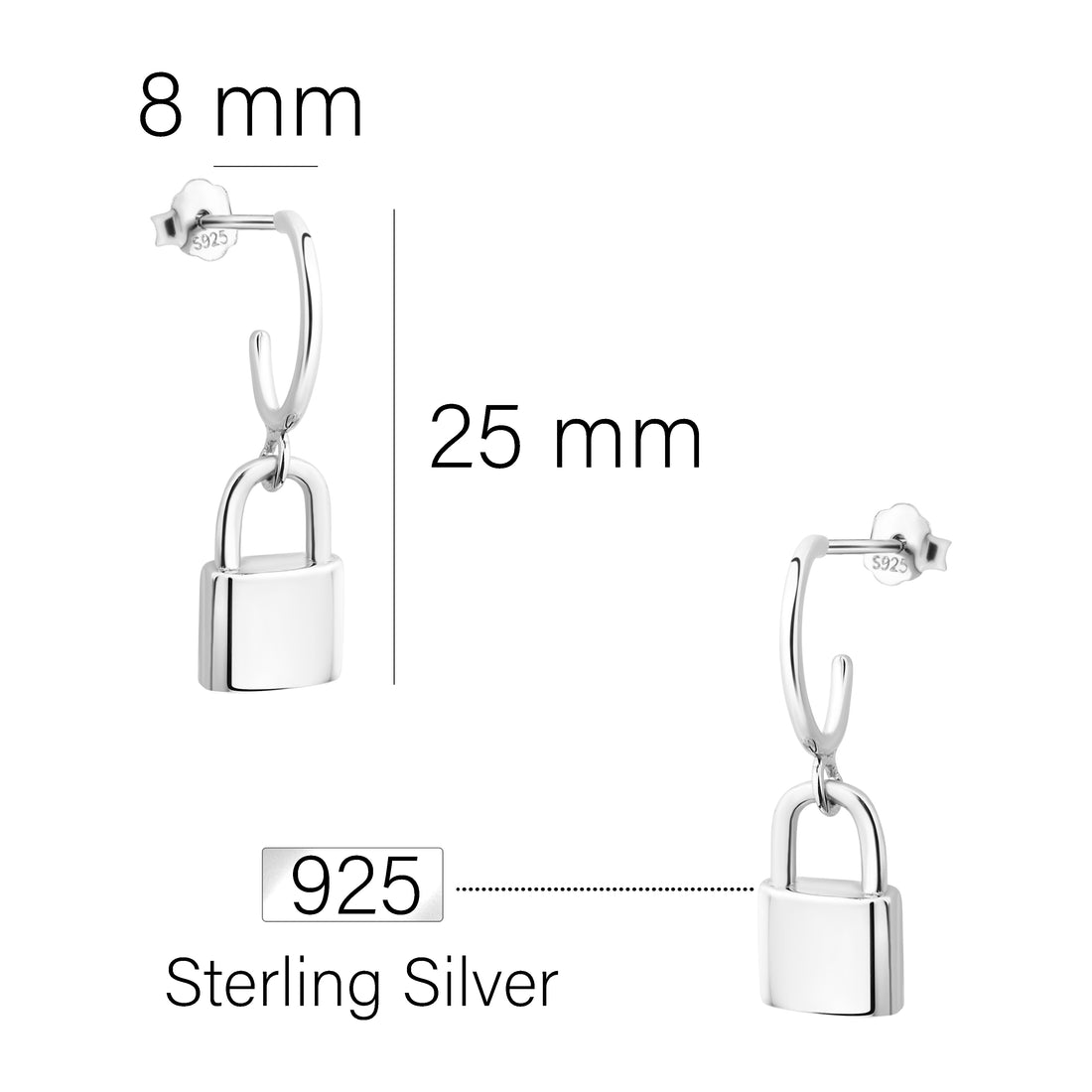 Schloss Ohrstecker in 925 Silber