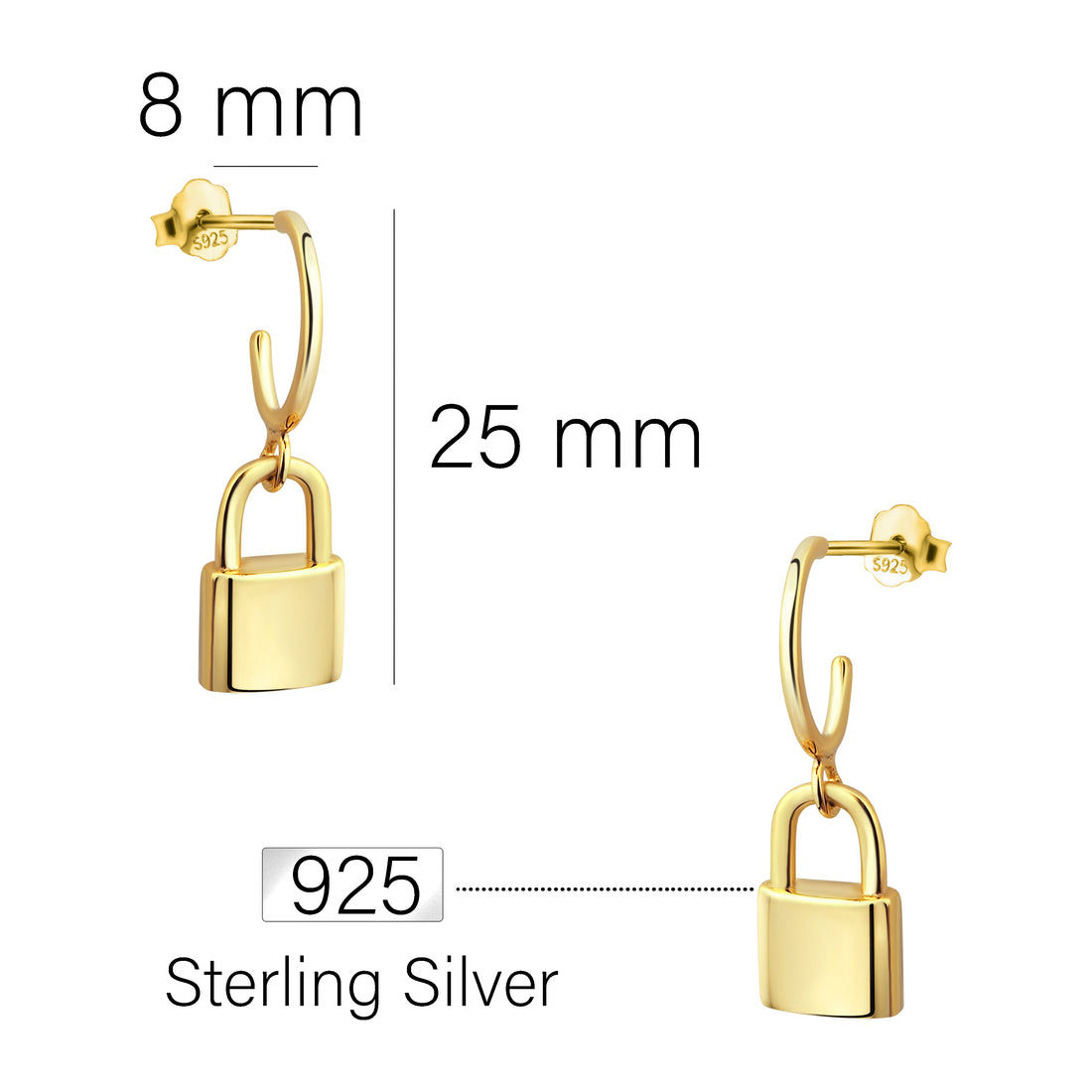 Schloss Ohrstecker in 925 Silber