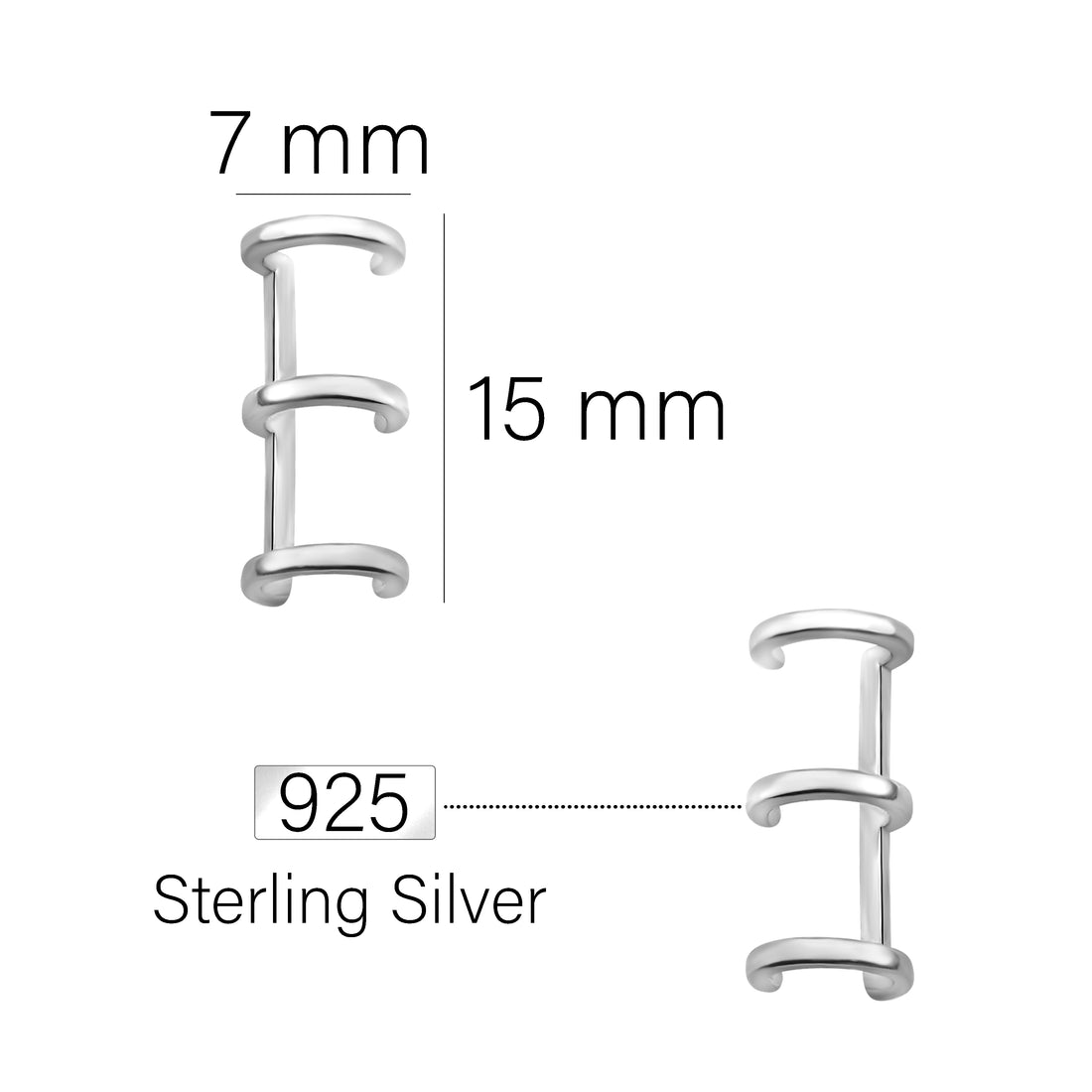 Dreifach Ear Cuff in 925 Silber