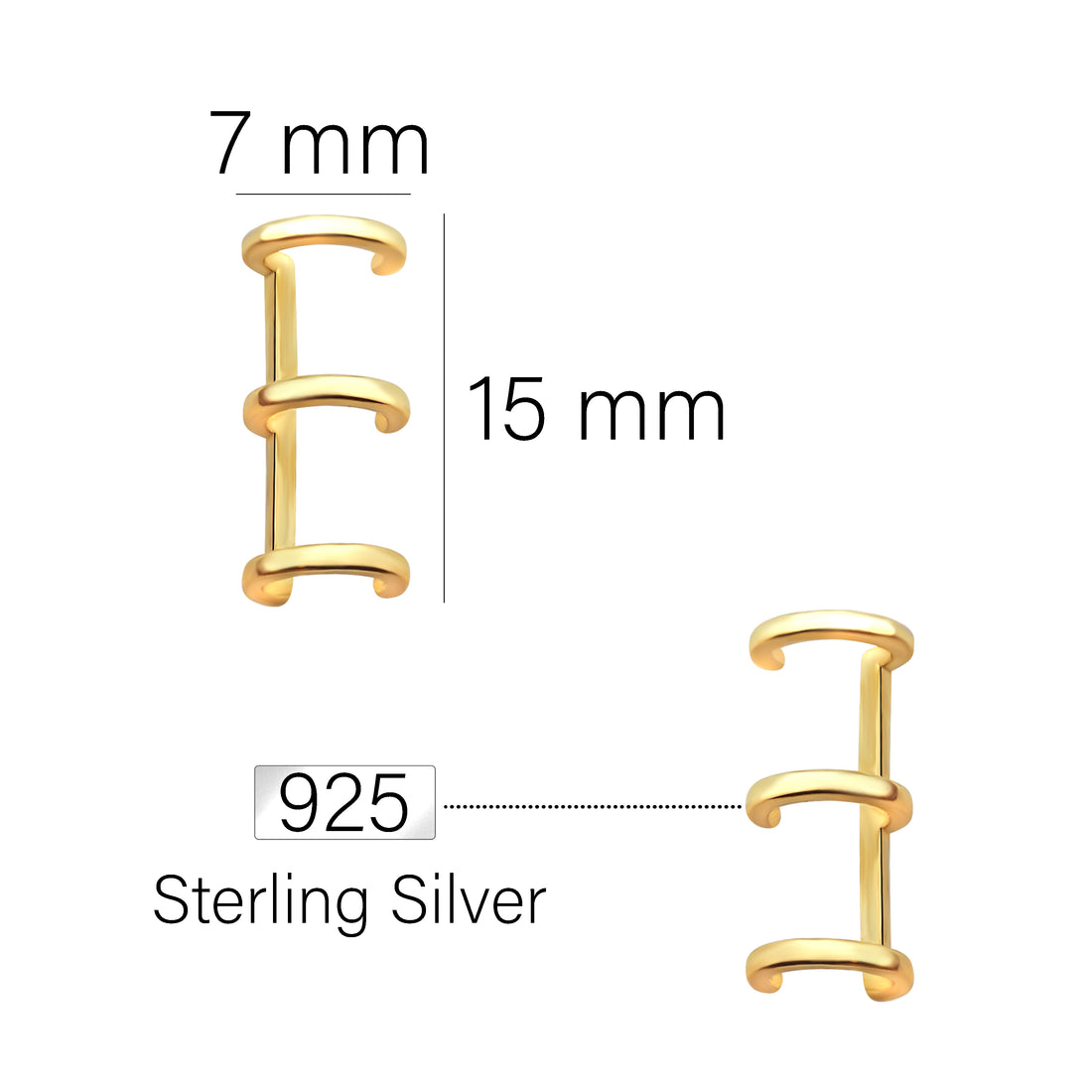 Dreifach Ear Cuff in 925 Silber