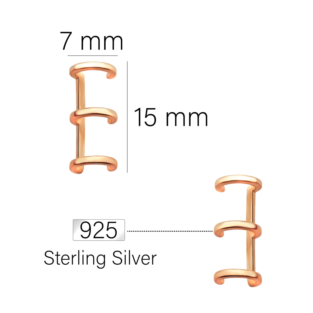 Dreifach Ear Cuff in 925 Silber