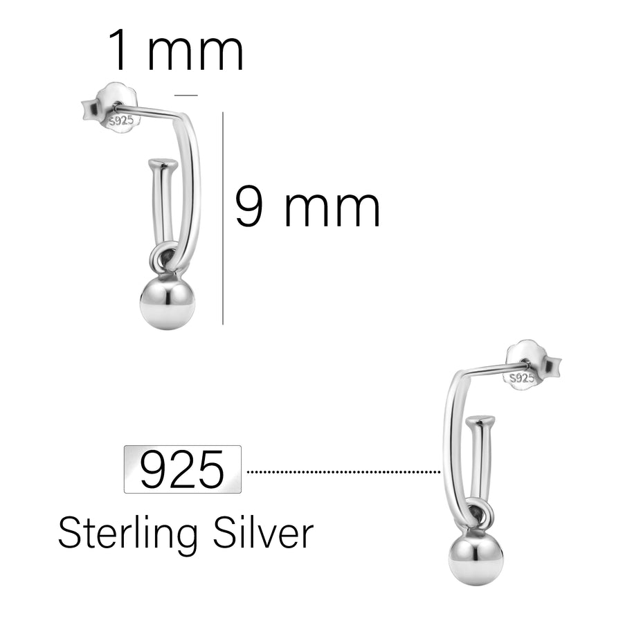 Kugel Ohrstecker in 925 Silber
