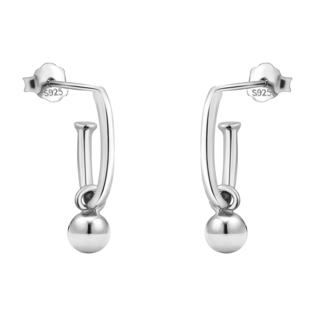 Kugel Ohrstecker in 925 Silber