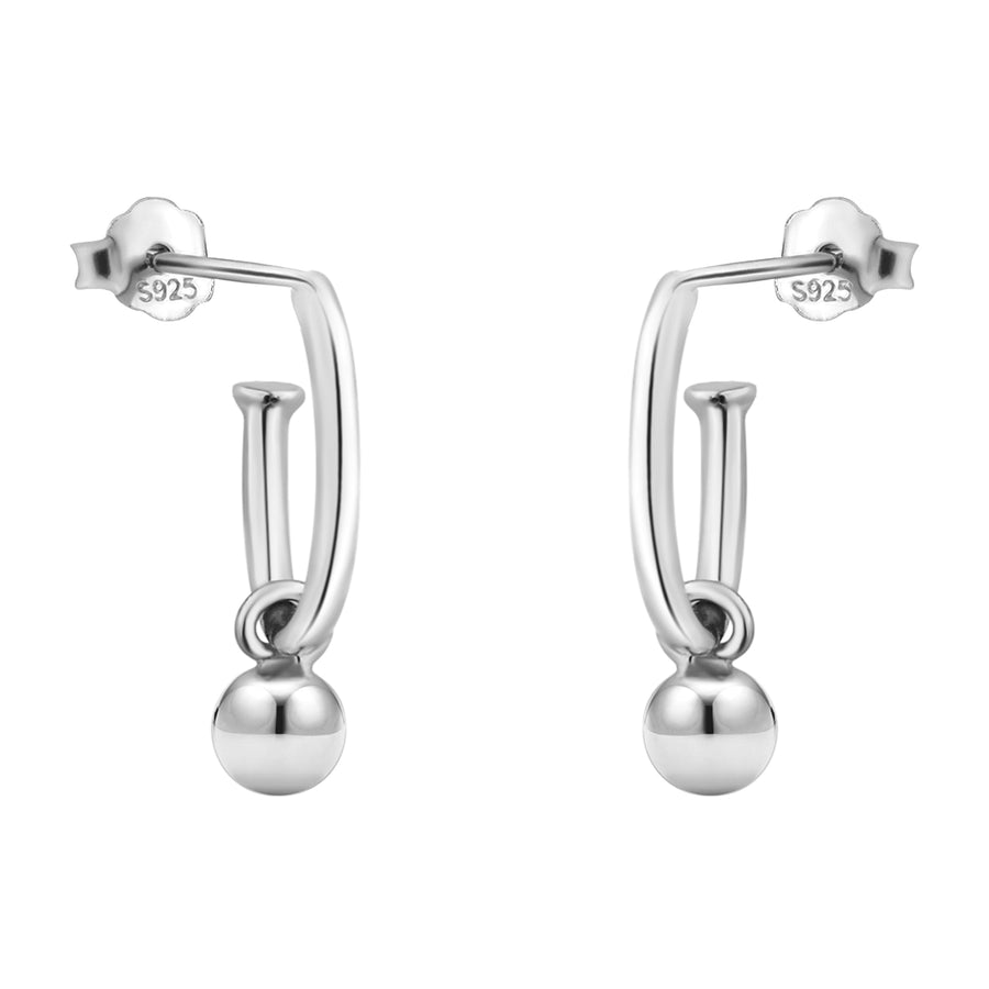 Kugel Ohrstecker in 925 Silber