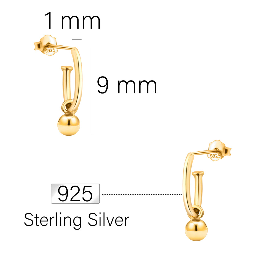 Kugel Ohrstecker in 925 Silber