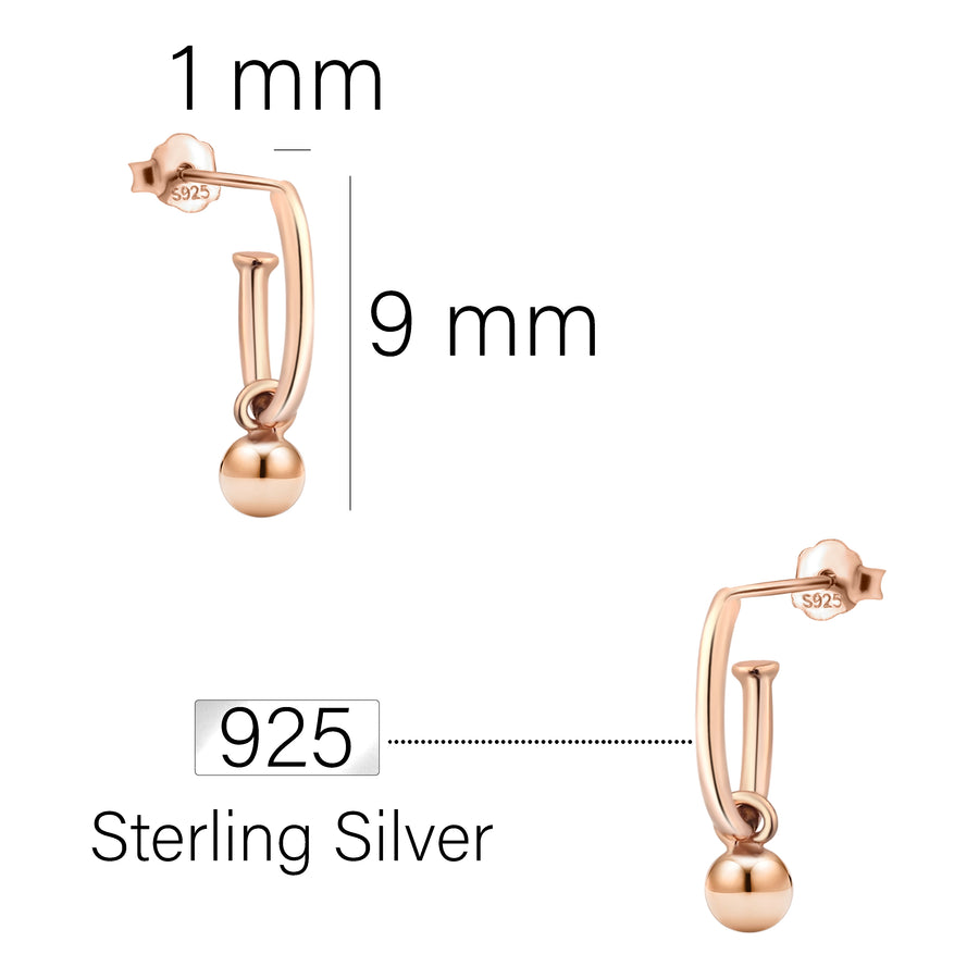 Kugel Ohrstecker in 925 Silber
