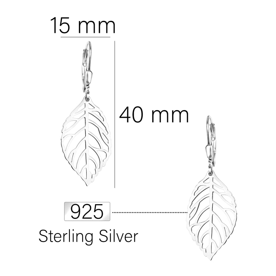 Blatt Ohrhänger in 925 Silber