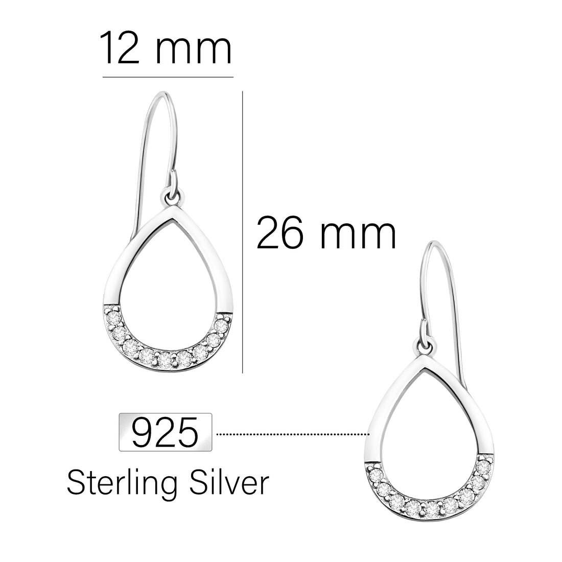 Oval Ohrhänger in 925 Silber