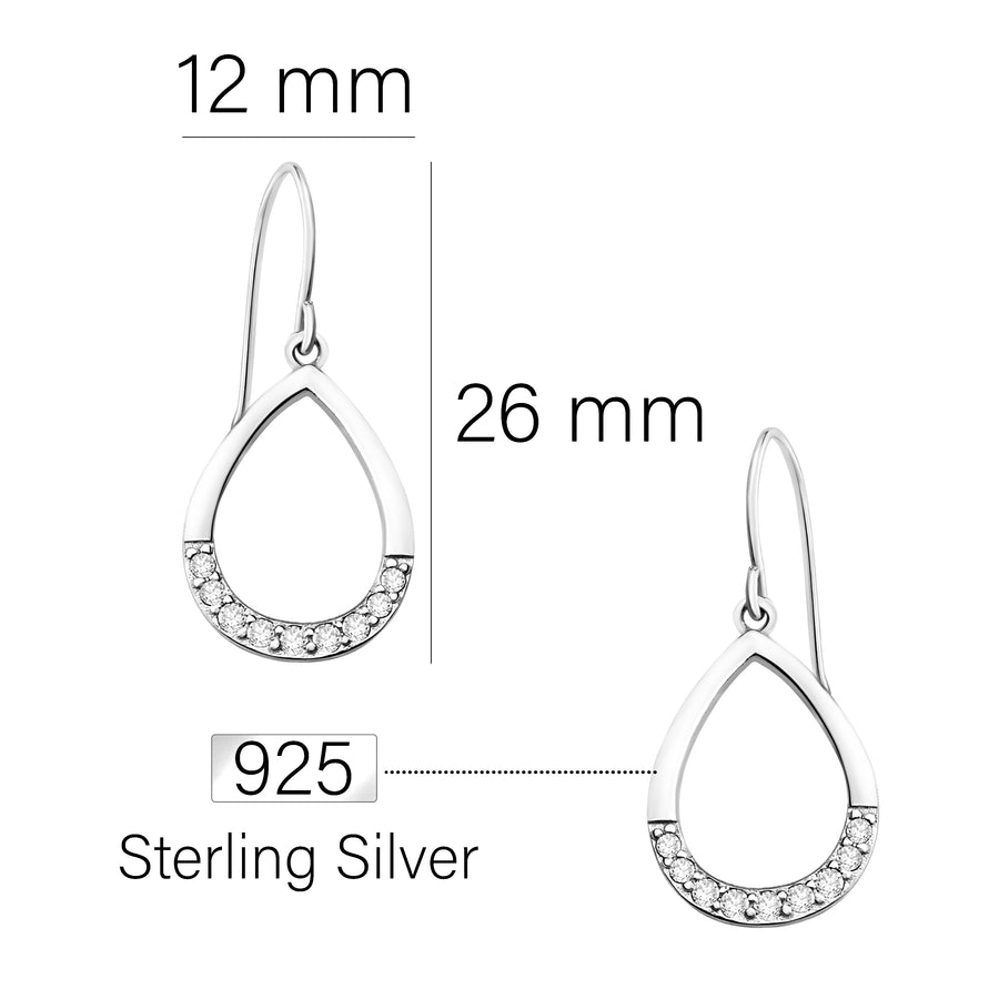 Oval Ohrhänger in 925 Silber