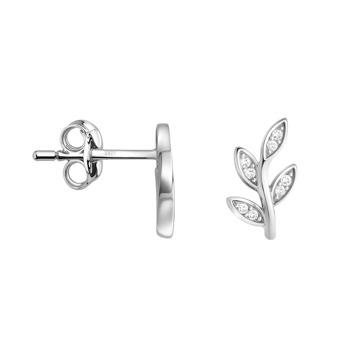 Blatt Ohrstecker in 925 Silber
