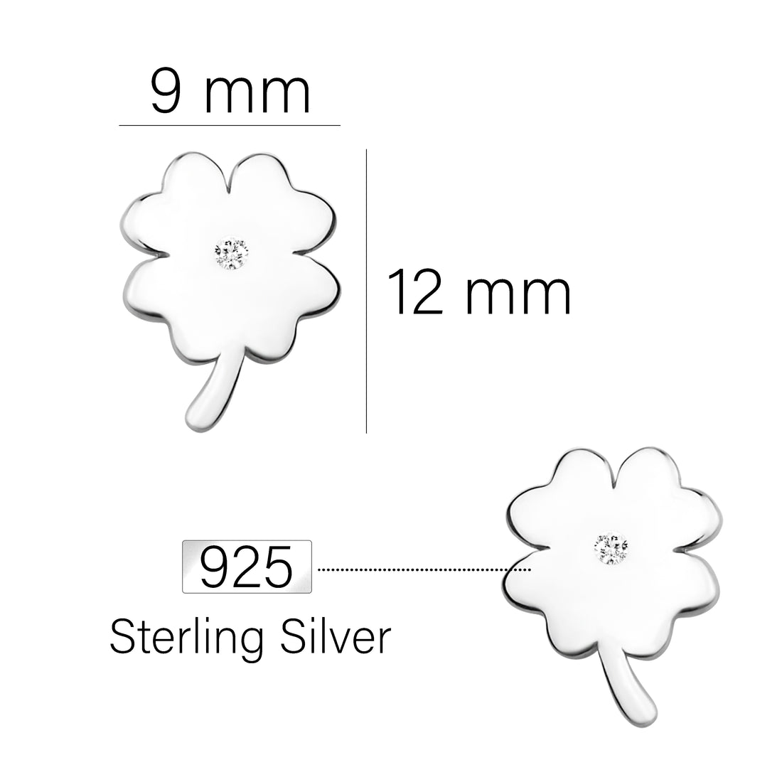 Blume Ohrstecker in 925 Silber