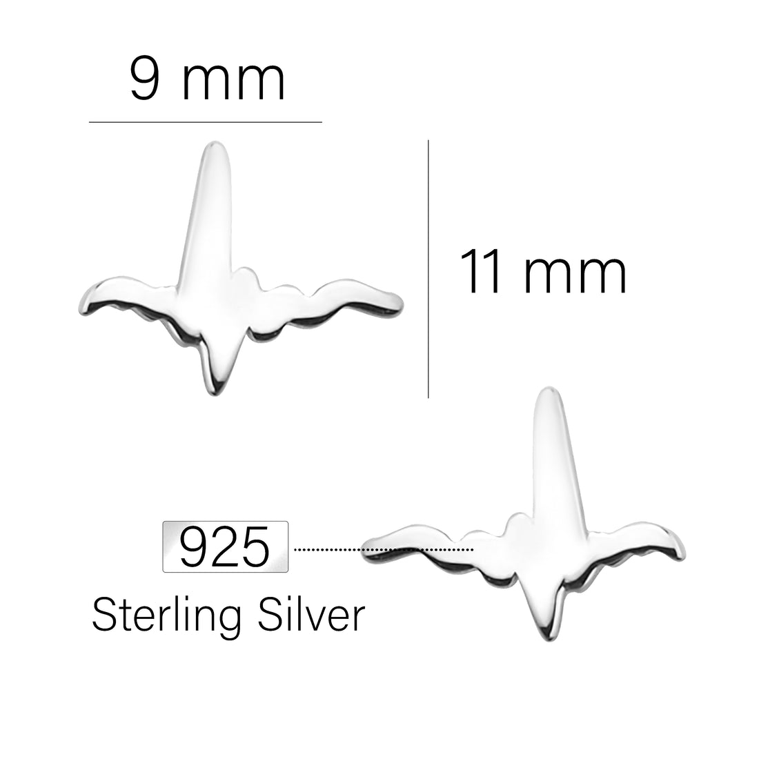 Herzschlag Ohrstecker in 925 Silber
